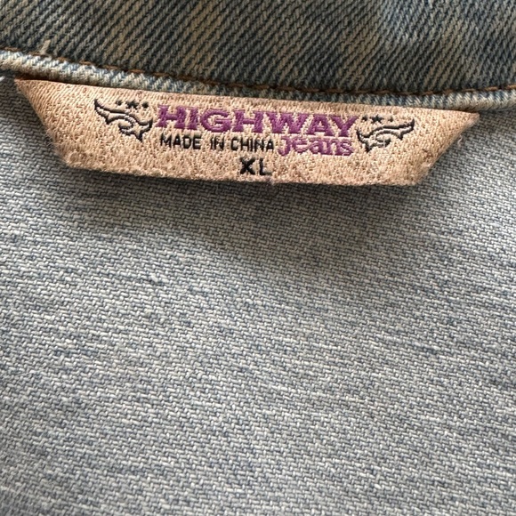 Highway Jeans Denim jacket XL button front distress style - Picture 10 of 11